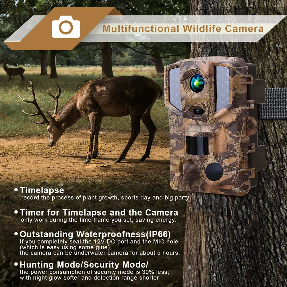 PR900 20MP Mini Tail Camera 1080P IP66 32pcs IR LEDs Night Vision PIR Motion Outdoor Wildlife Animal Hunting Video Camcorder