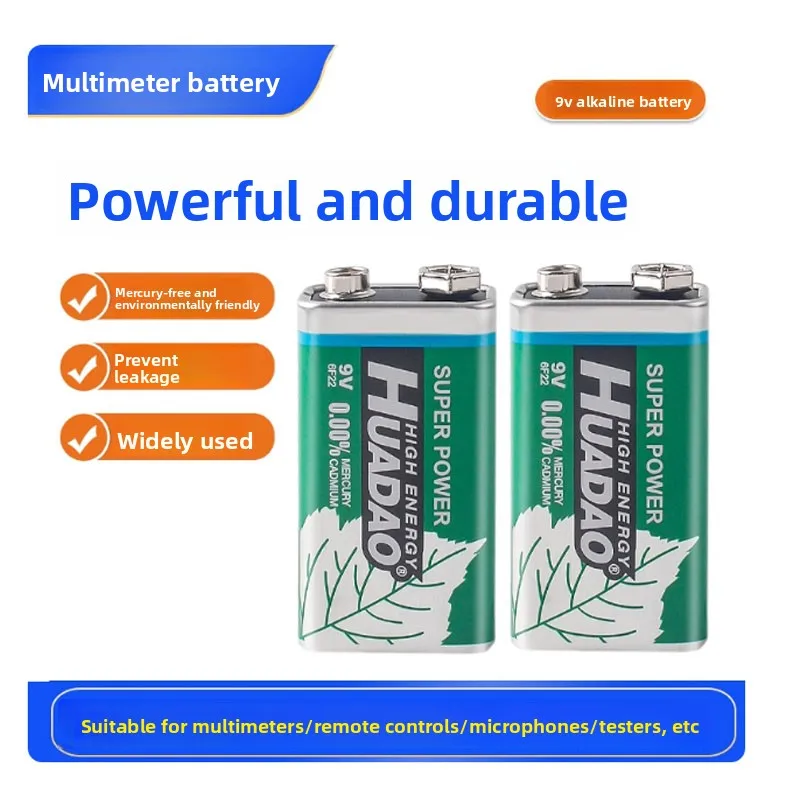 

Disposable 9 Volt Battery 9V Alkaline Battery Multimeter Alarm Microphone 6F22 Carbon Dry Batteries 1100mah for KTV ToyNew