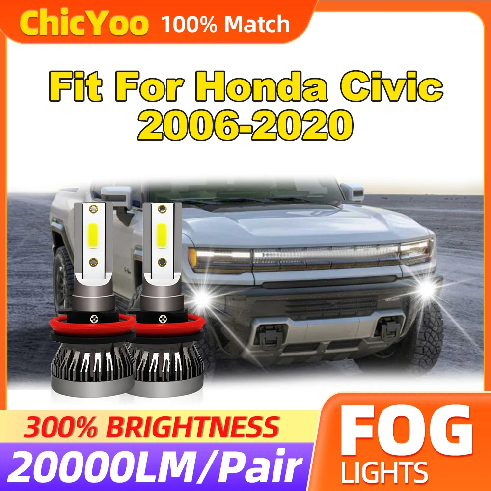 

Подходит для Honda Civic 2006-2015 2016 2017 2018 2019 2020 20000LM CSP чипы светодиодные противотуманные фары 60 Вт автоматические противотуманные фары 12 В 6000 К белый