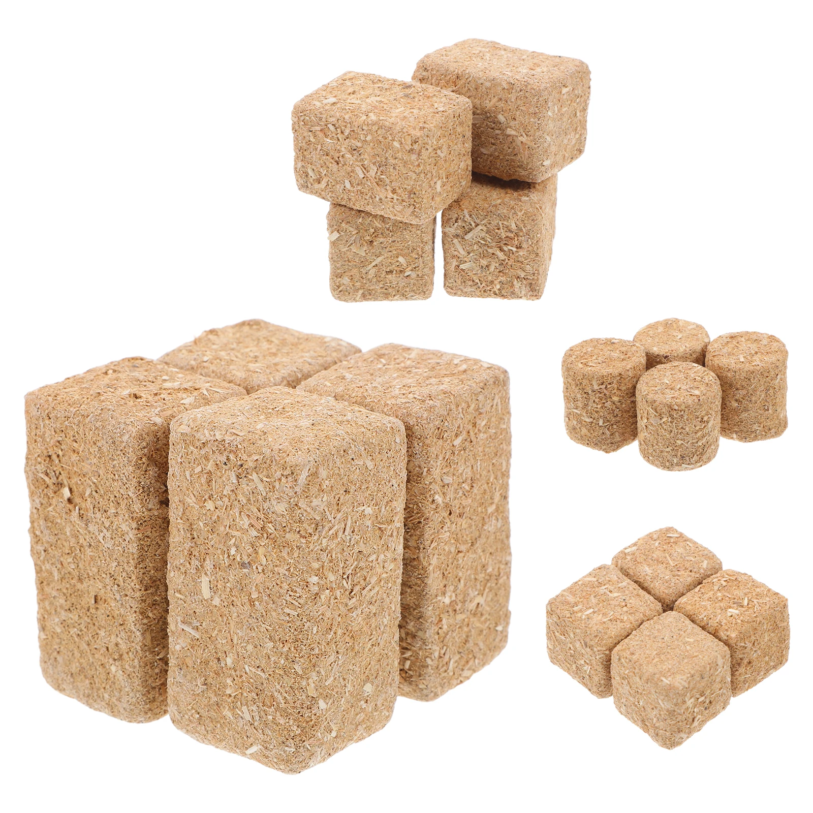 

4 Sets Miniature Straw Hay Bales Decorative Accessories Realistic Faux Haystacks Craft Projects Lightweight Material Farm