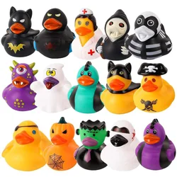 Patos de goma con temática de Halloween para niños, juguetes de baño coloridos, decoración de fiesta de Halloween, 15 piezas