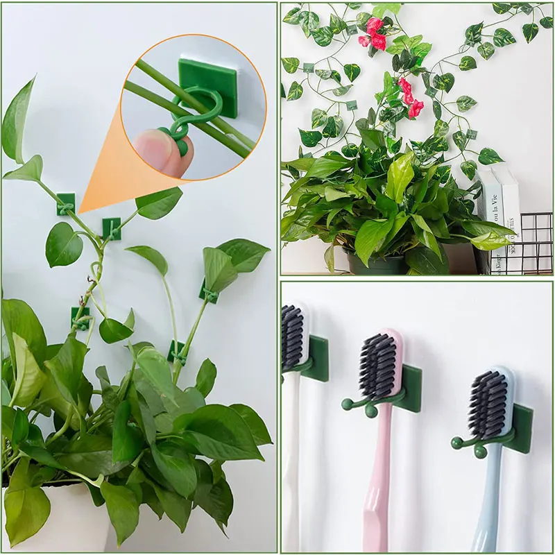 1/50PCS Plant Climbing Wall Clip Self-adhesive Rattan Hook Adhesive Rattan Clip Retainer Invisible Fixation Device For Garden