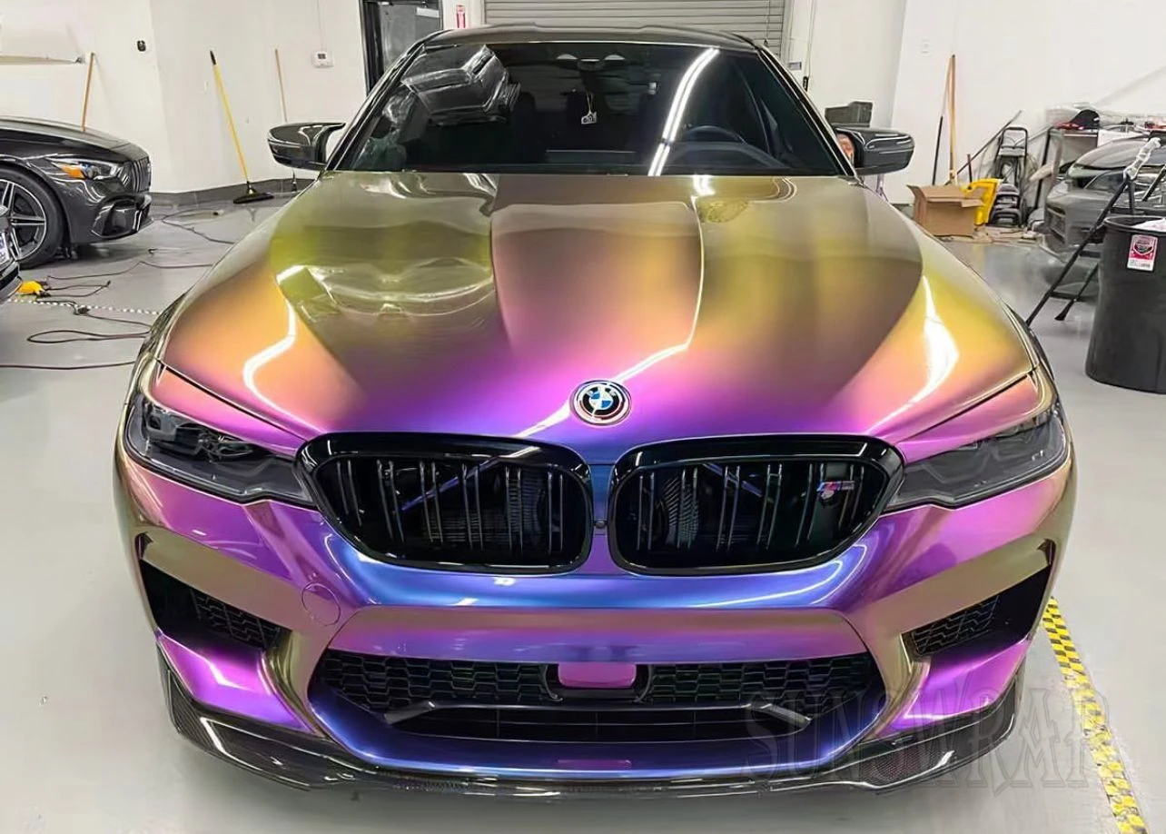 

5x59ft 1.52x18m PET Glossy Chameleon Car Color Change Film DIY Car Body Wrap Stickers Car Decoration Chameleon Stickers Foile