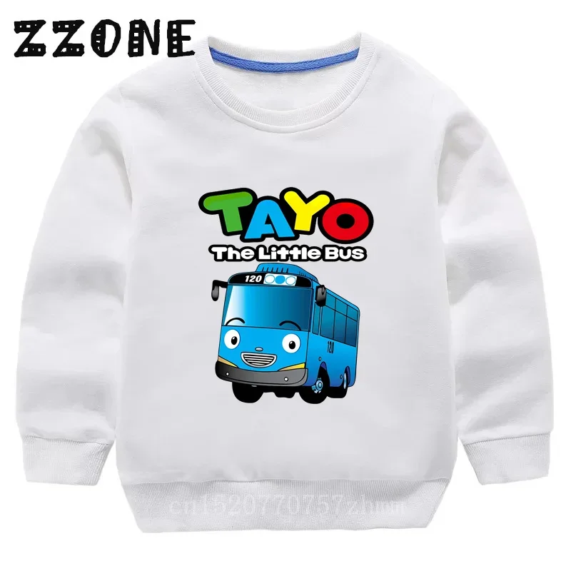 Kids Sweatshirts Tayo the Little Bus Print Cartoon Children Hoodies Spring Autumn Baby Pullover Outwear Tops Girls Boys Clothes