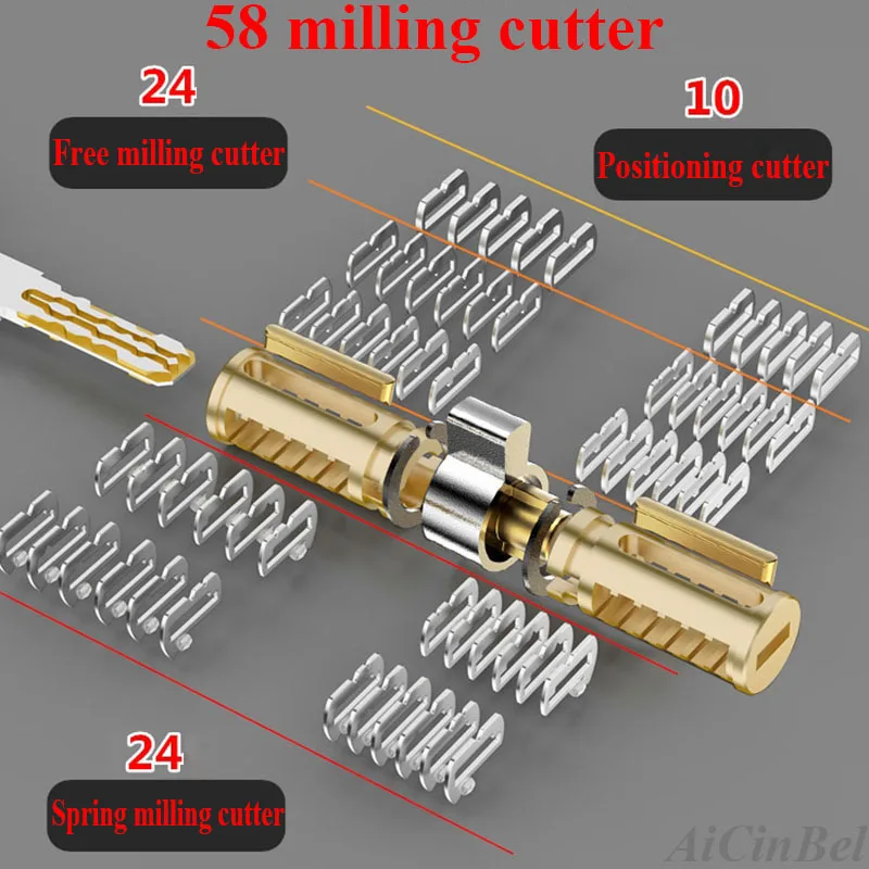 الأمن قفل الباب النحاس اسطوانة مكافحة حدق الفولاذ المقاوم للصدأ المضادة للتصادم شعاع 8 ثعبان الأخدود اسطوانة اللون 10 مفاتيح سوبر C