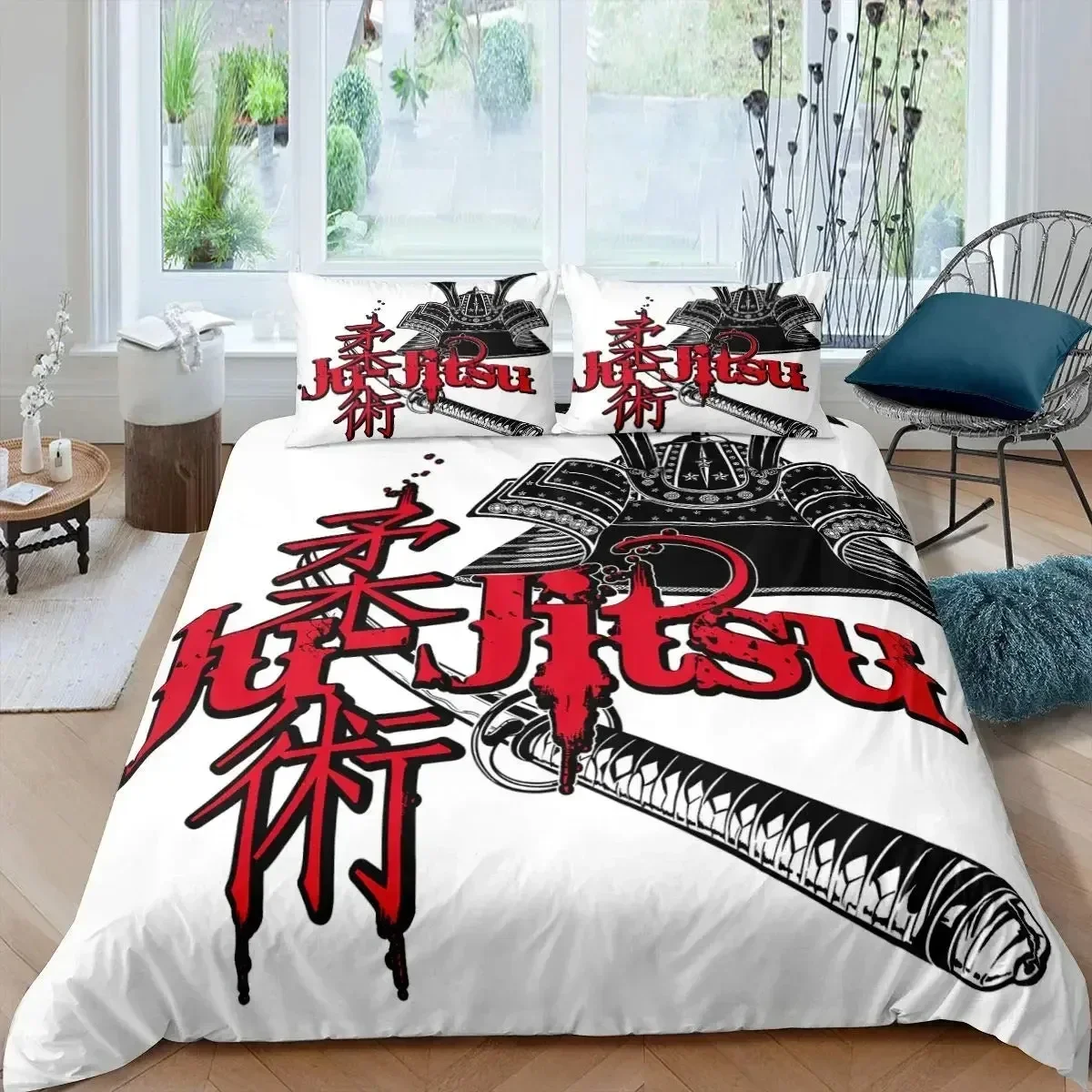 

Japanese Samurai Japan Sunset Scenery Building Silhouette Comfortable Duvet Quilt Cover Pillowcase Bedding Set Children Bedroom