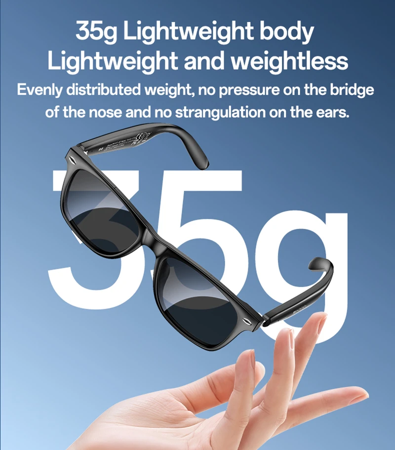 نظارات Yesido الذكية بلوتوث لركوب الدراجات، نظارات الموسيقى الرياضية مع حماية من الأشعة فوق البنفسجية، بطارية تدوم طويلاً، مريحة ومقاومة للماء