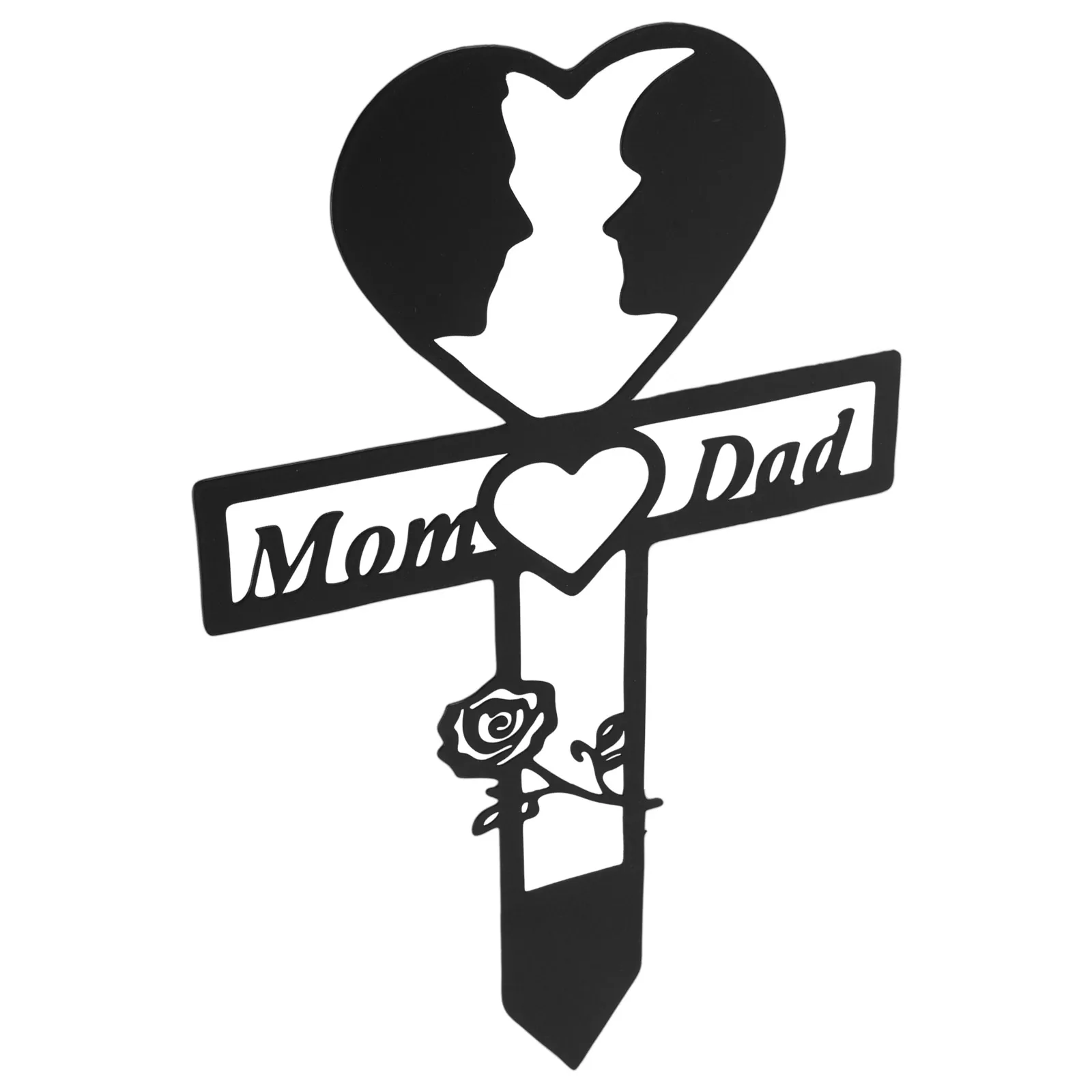 

Heart Shaped Plaque Marker Cemetery Memorial Stake For Graves Decor Durable Memorial Stake Sign Iron Garden Stakes