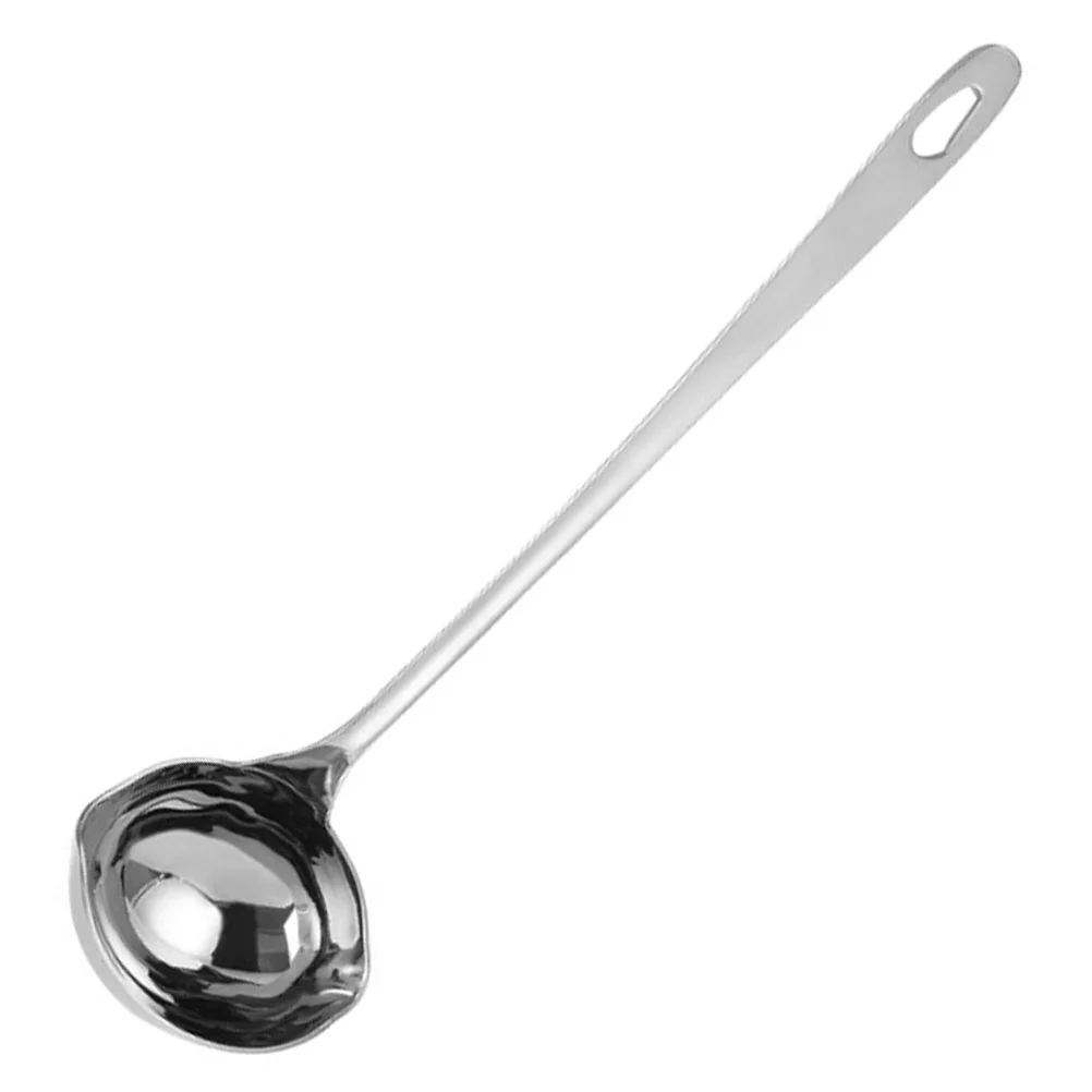 

Soup Spoons with Spout Household Water Scoop Ladle Pouring Kitchen Gadget Gravy Convenient Large Silver Stainless Steel