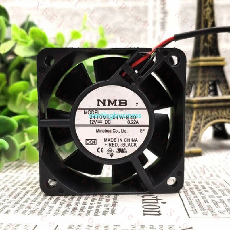 F For NMB 2410ML-04W-B40 6025 6CM 12V 0.22A double ball chassis cooling fan 2pin