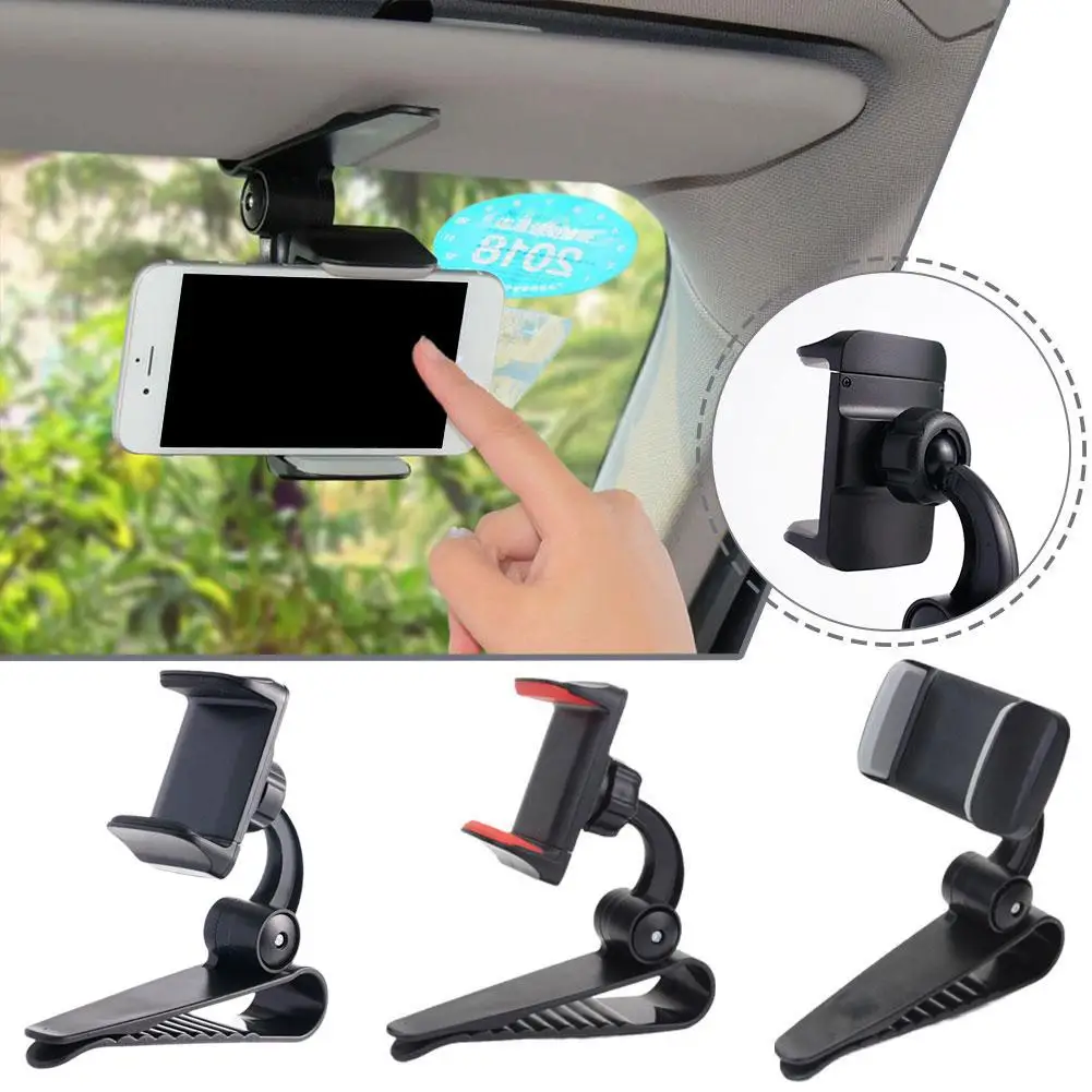 Universal Car Sun Visor Phone Holder 360° Rotation Automobiles Navigation Mount Stand Clip Mobile Phone Bracket Accessories