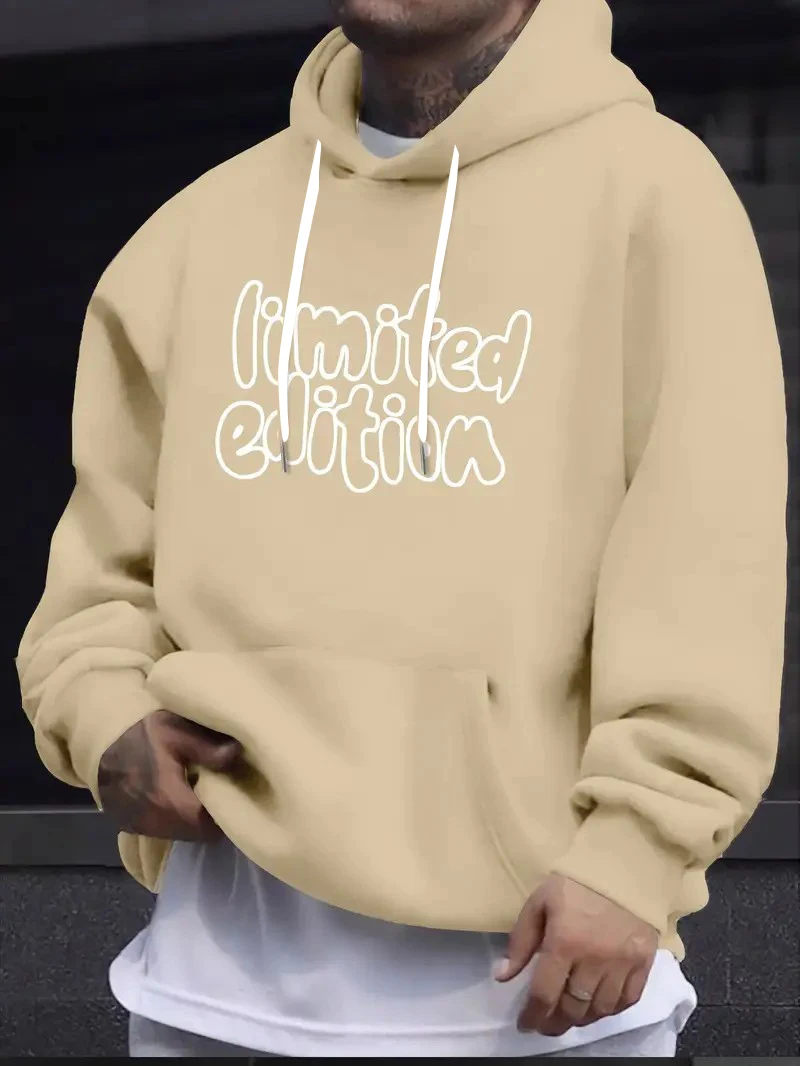 A limited edition men's hooded sweatshirt with a casual and fashionable street style for the autumn of 2025