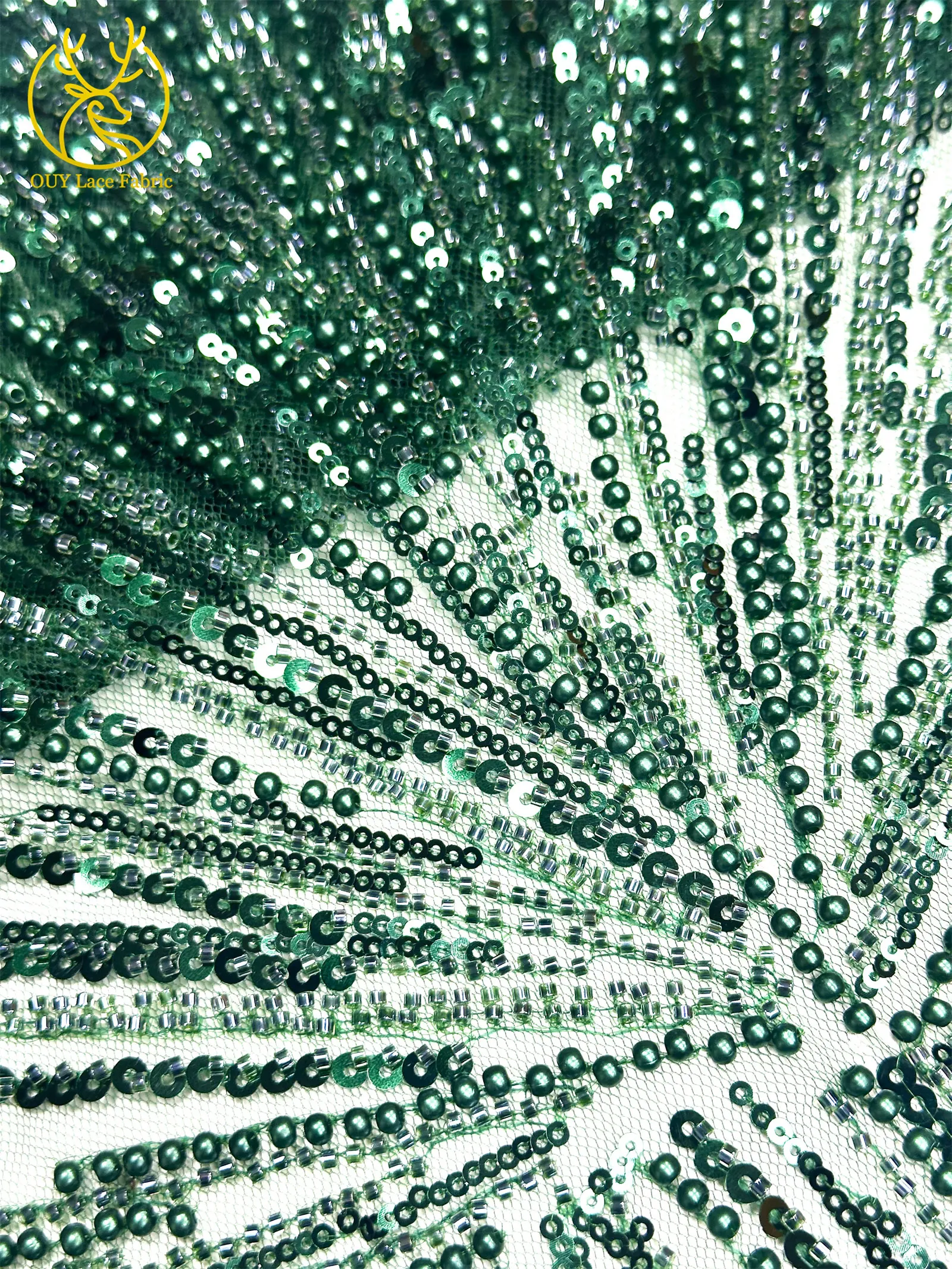 Afrikanischer Perlen-Spitzenstoff 2026 Heißer Verkauf Nigeria Französischer Tüll-Pailletten-Spitzenstoff für Party-Abendkleid-Nähmaterial 5 Yards – Detail 29