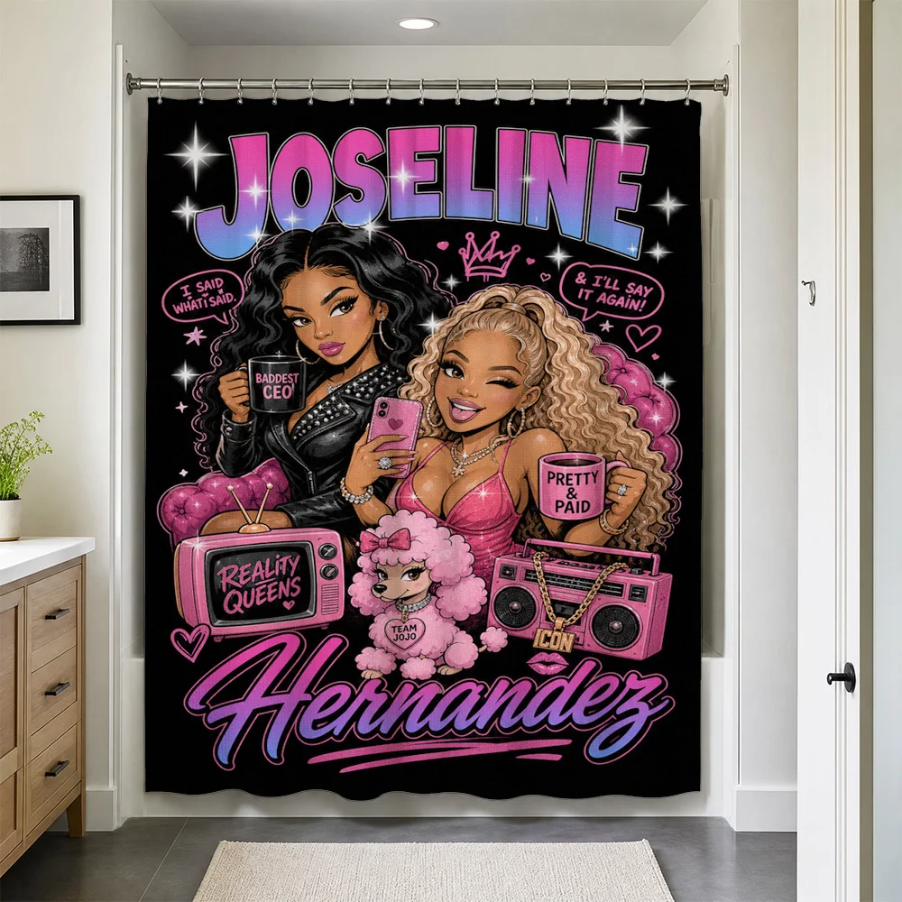 Waterproof Shower Curtain Liner Pop Art Diva Aesthetic Bathroom Decor Trendy Statement Piece Hollywood Glam Shower Curtain