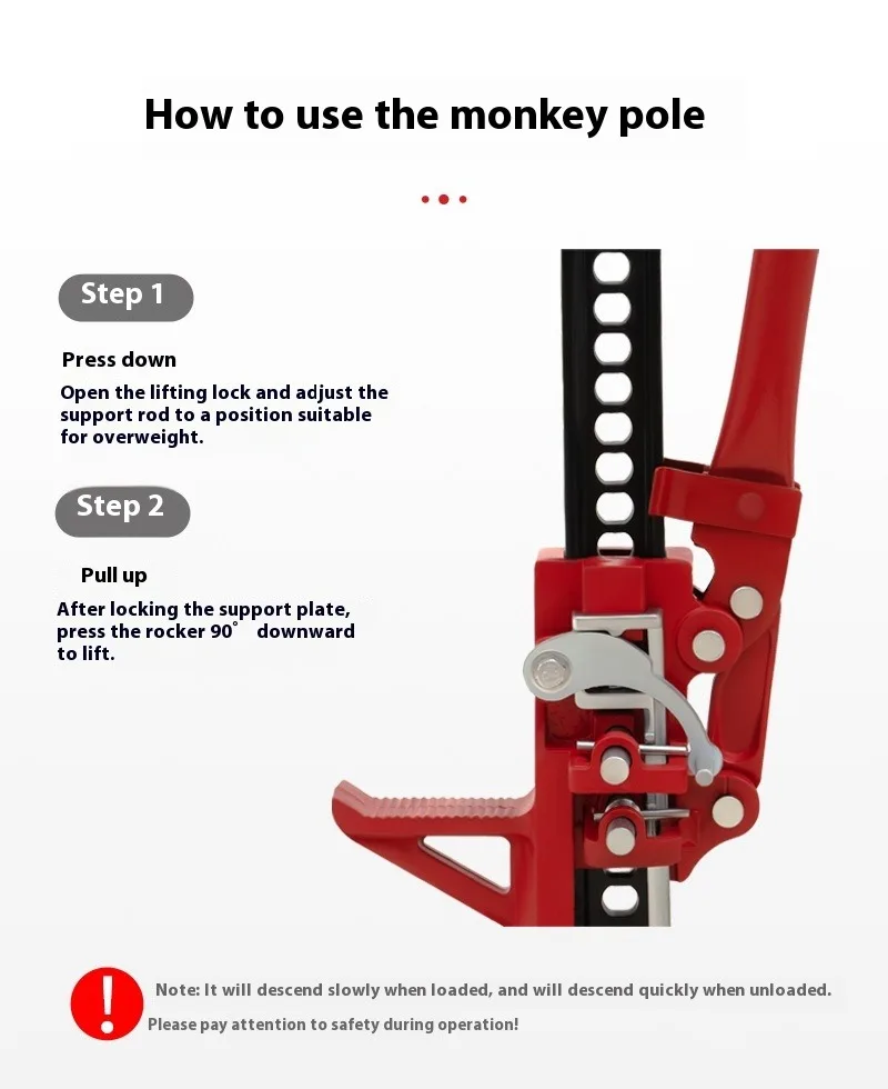 على الطرق الوعرة سيارة جاك مزرعة قرد تسلق قضيب الإطارات رفع أداة معدات الإنقاذ الذاتي لسيارات الدفع الرباعي والشاحنات