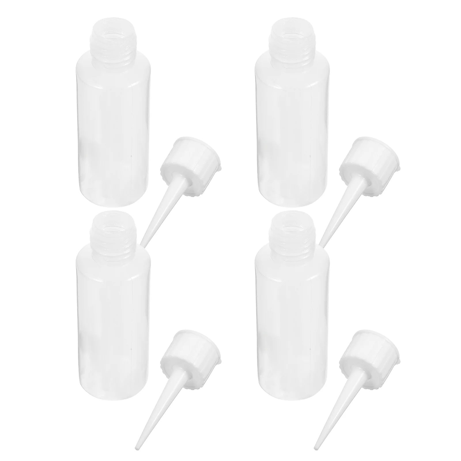 4 PCS Squeeze Bottle Dispensing Container Liquid Storage Travel Needle Applicator