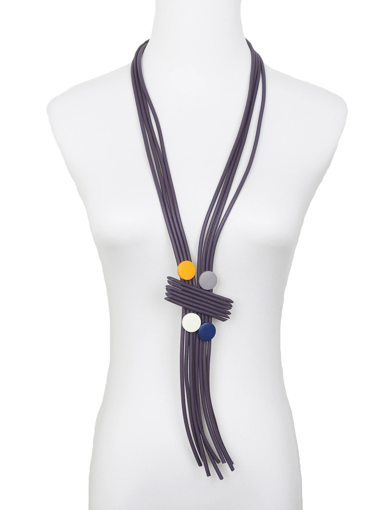 UKEBAY Neue Lange Quasten-Halsketten für Damen, Designer Handgefertigte Luxus-Anhänger-Halskette, Gummi-Schmuck, Holz-Accessoires Halsketten – Detail 13