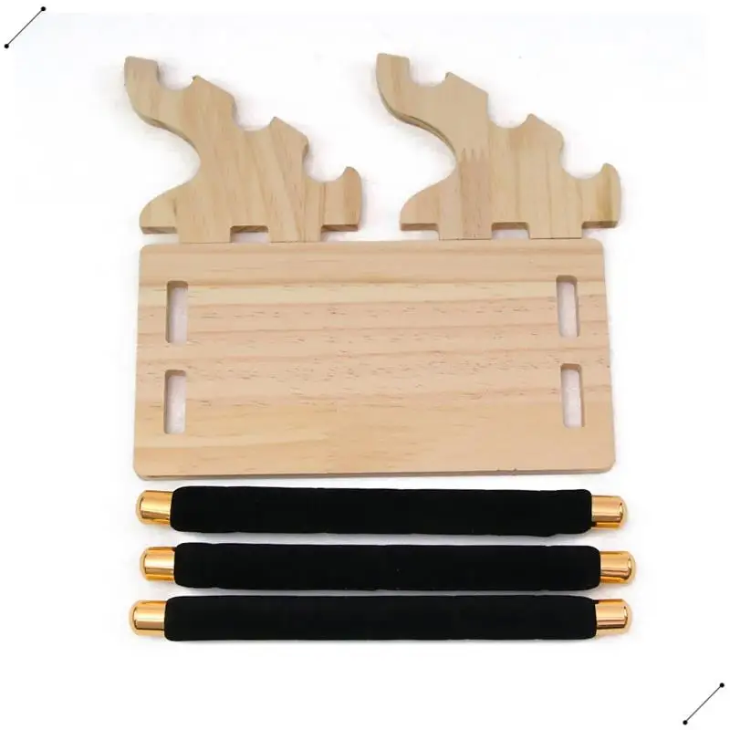 Porta anelli per espositori per gioielli in legno a 3 livelli, espositore per vetrine per gioielli con barra a T e organizer