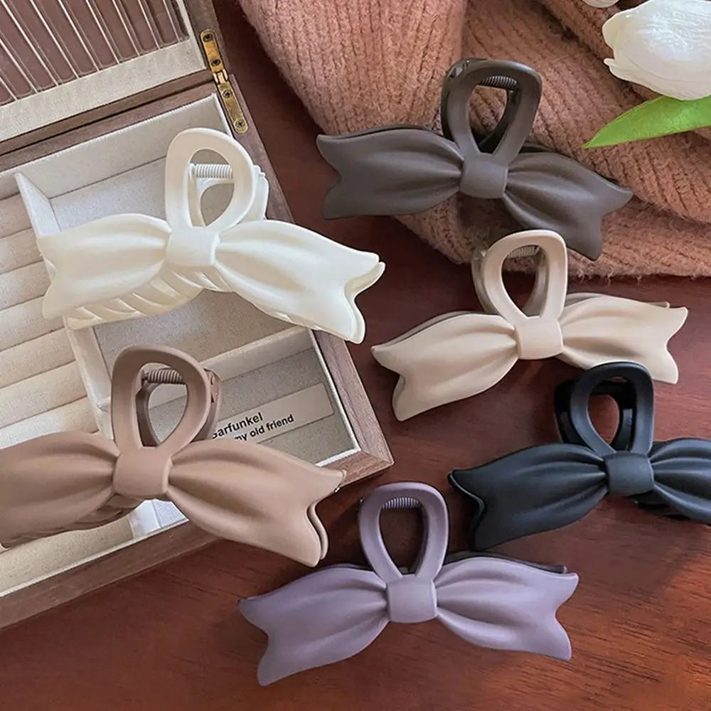 Fashion 12.5cm Bow Hair Clip High-end Minimalist Korean Hair Claw Clip Barrette Elegant Shark Clip Exquisite Hair Accessories