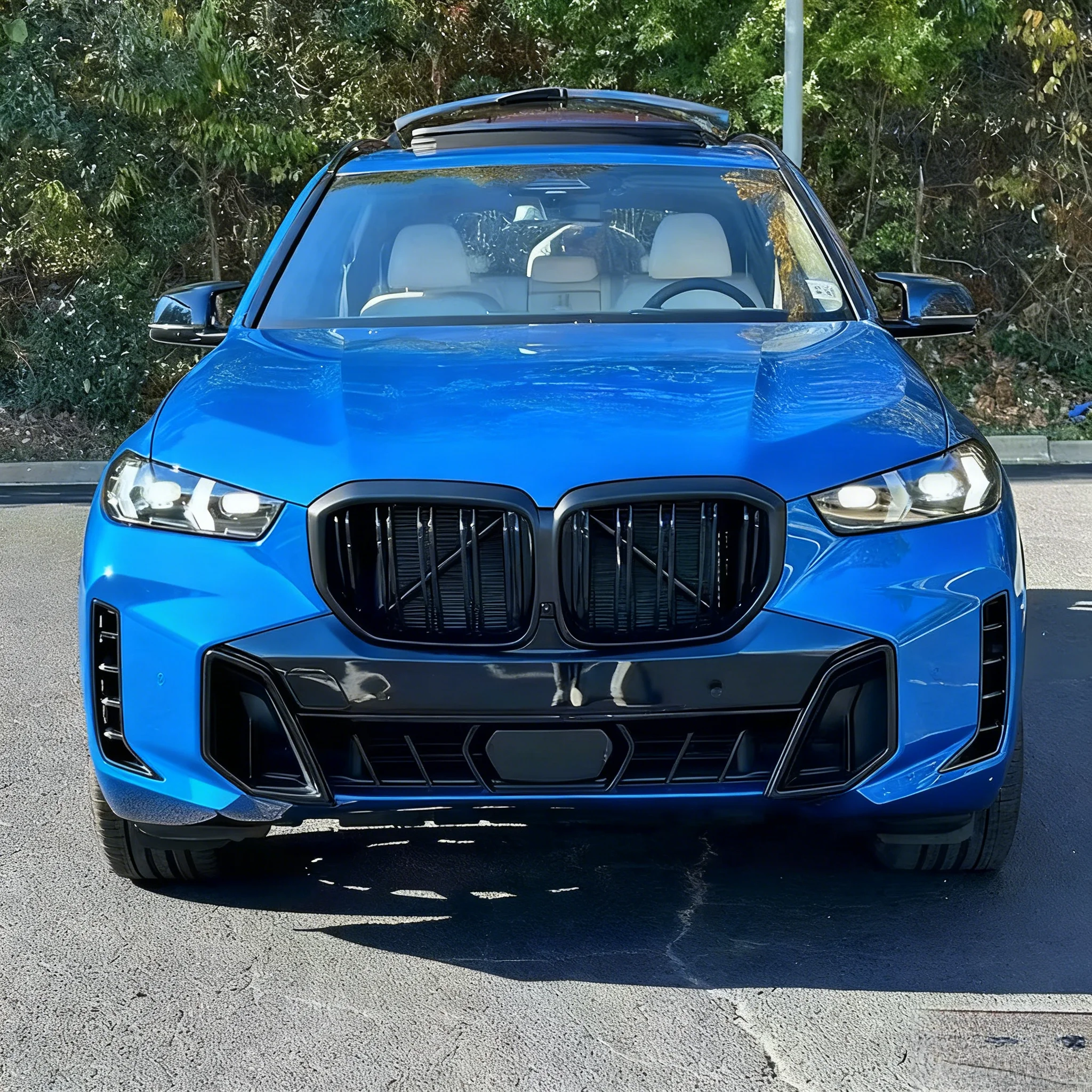 

Передняя решетка капота, сетчатый воздухозаборник, гоночная решетка с отверстием для камеры для BMW G05 LCI X5 2023-2024