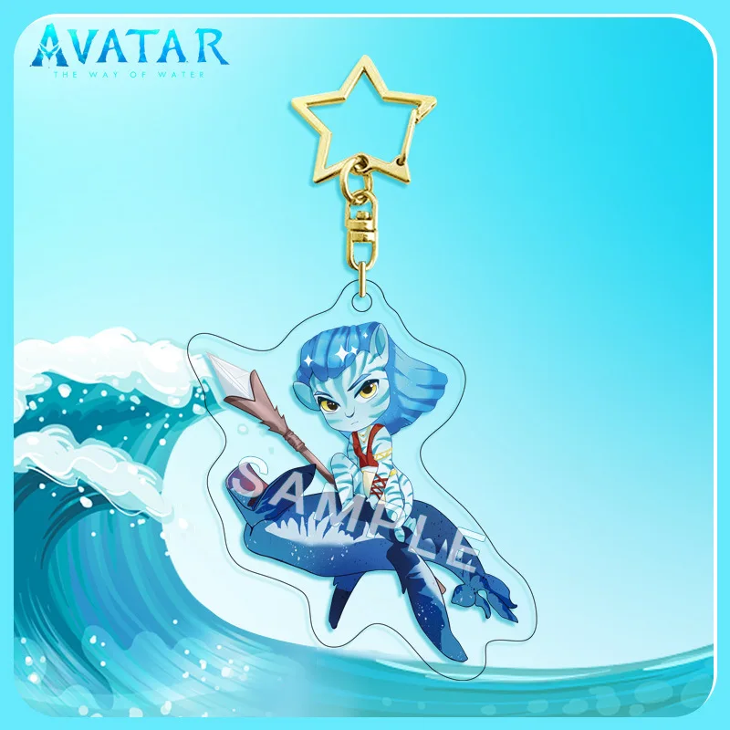 New Disney Anime Figure Avatar Acrylic Star Keychain Jake Sully Neytiri Pendant Keyring Car Backpack Key Chain Kids Gifts