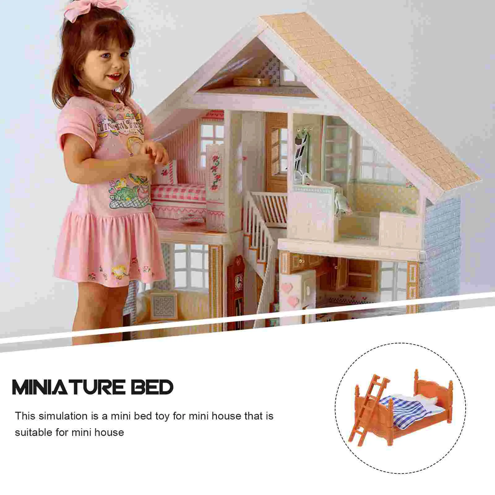 Decor Bed Model Mini Scene House Adornment Decorate Decoration Furniture Miniature Ornament Blue