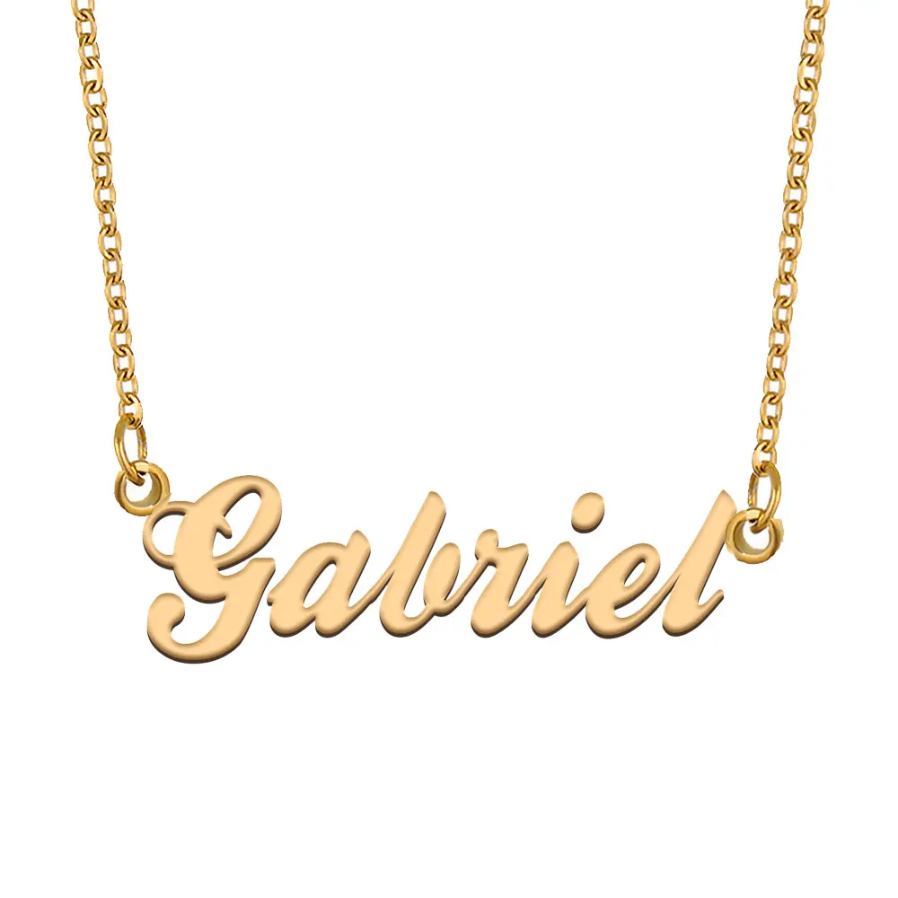 

Gabriel Name Necklace for Women Stainless Steel Jewelry Gold Plated Nameplate Pendant Femme Mothers Girlfriend Gift