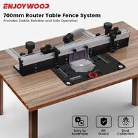 ENJOYWOOD 700mm Woodworking Router Table Fence Aluminium Alloy Profile Fence with 300mm T-track Sliding Brackets Bit Guard