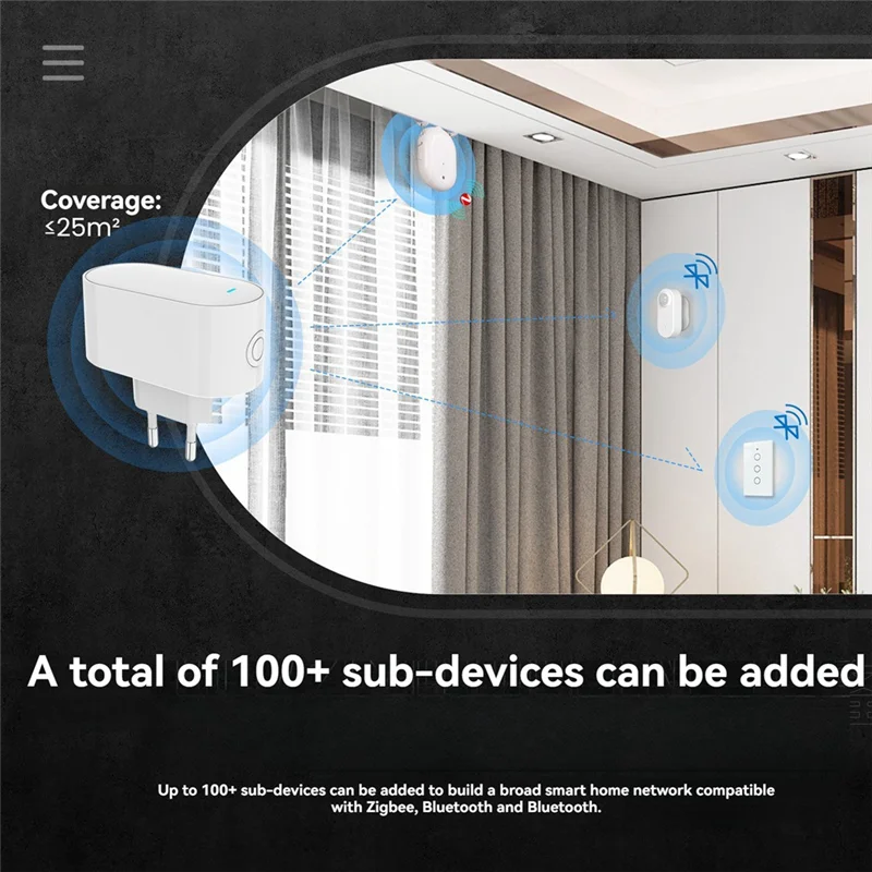 

Tuya Zigbee Gateway Hub Multi-Mode Zigbee Gateway Bridge Bluetooth Mesh Hub For Smart Home Automation EU Plugn01r