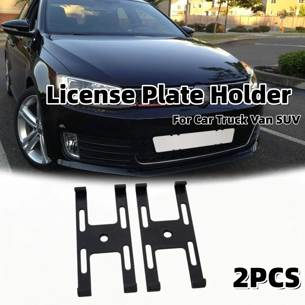 2PCS Car Frameless License Plate Holder Weather-Proof EU License Plate Frame For Front Rear Car Tag Registration Plate Holder