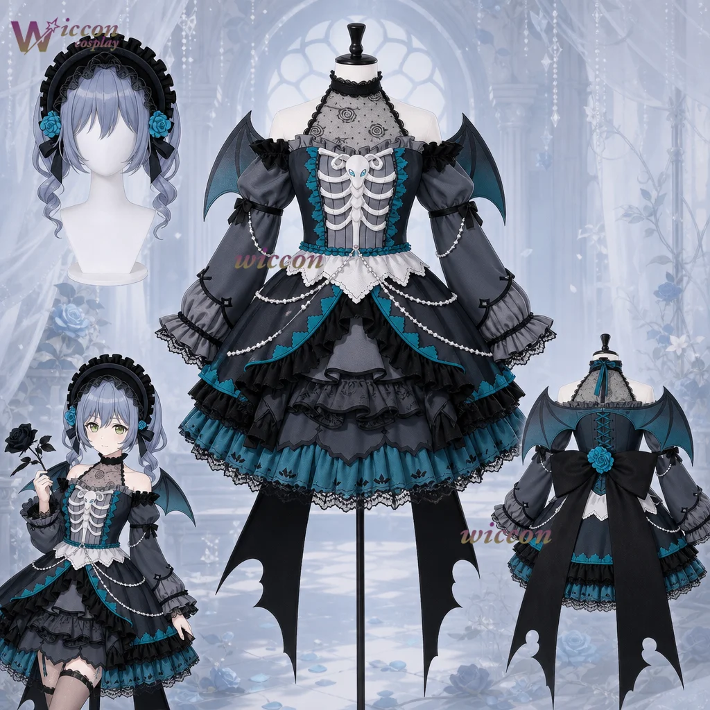 

Wonka Cos BanG Dream RAISE A SUILEN Asahi Rokka LOCK Cosplay Costume Lolita Dress Anime Game Character Outfit For Women Lolita