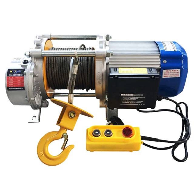 Wholesaler Hot Selling New Electric Winch 220V/380V AC 50Hz Aluminum Alloy Wire Rope Lifting Goods 3000kg Capacity Remote 100%