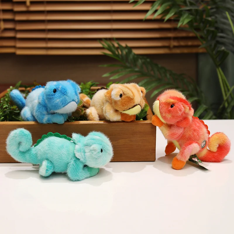 

Simulation Cartoon Chameleon Plush Toy Soft Stuffed Animals Lifelike Wild Reptile Lizard Plushies Doll Baby Appease Toys Gifts
