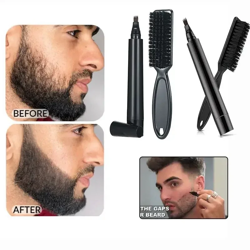 Beard Pen Beard Pencil Men Whisker Pen Filler Pencil Brush Moustache Coloring Coverage Enhancer Beard Repair Shape Filling Tools