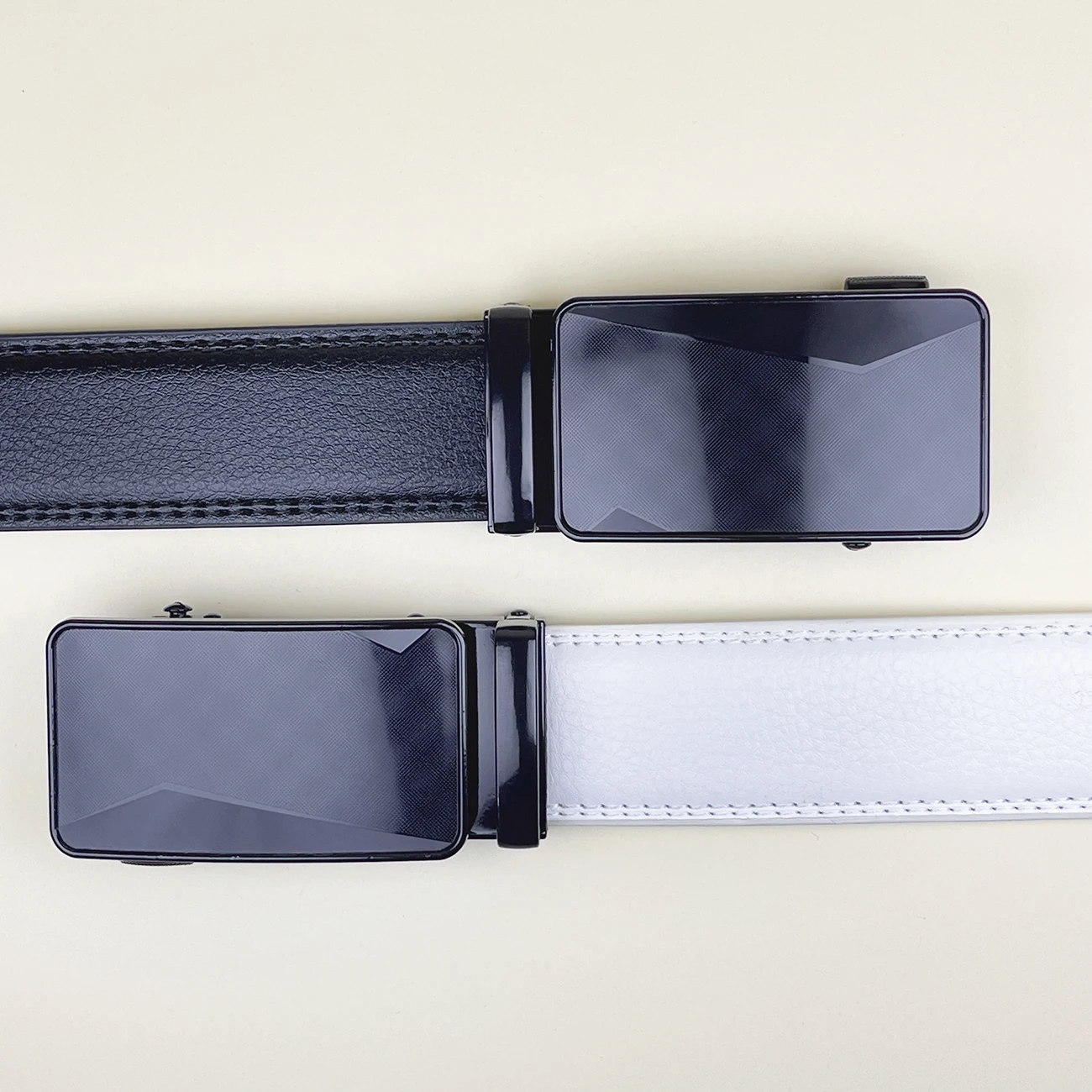 Высококачественный деловой ремень, мужские ремни из искусственной кожи для джинсов, черные, белые мужские джинсовые ремни с автоматической пряжкой для мужчин