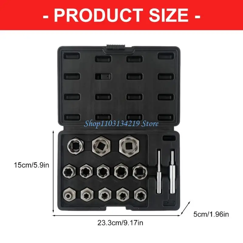 N5KC Damaged Bolt Removers Heavy Duty Chromium Alloy Corrosion Proof Reverse Thread Socket Compact Size For Automotive Repair