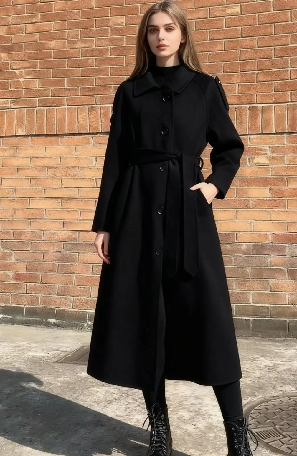 

Wool Blend Coats Womens Woolen Coat Orange Autumn Brocade Herringbone Stand-Collar British Style College Activities Conference