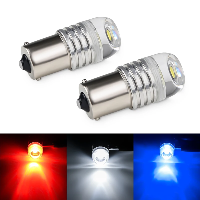 2Pcs Car LED Strobe Lamp 1156 1157 Bulbs Brake Turn Signal Tail Flashing Lights DC 12V Concave Lens Lamp Brake Light Accessories