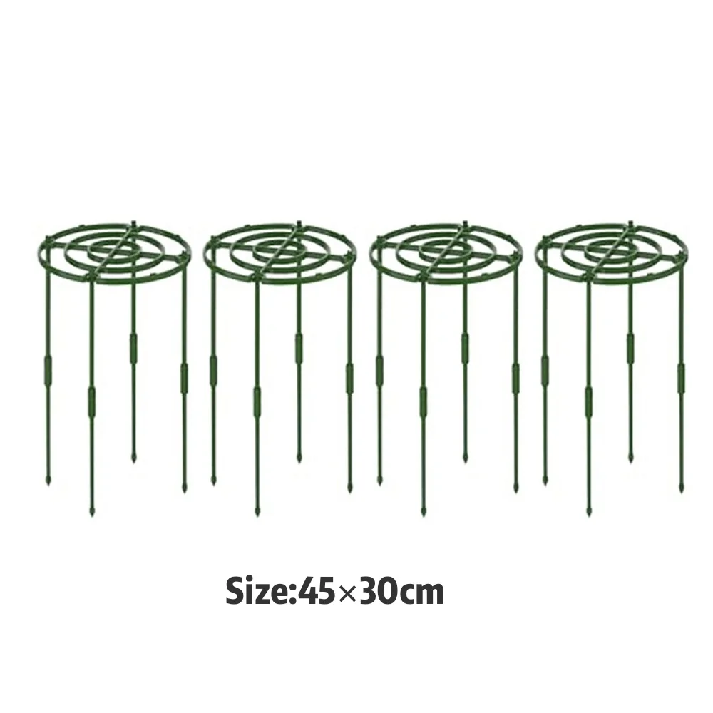 4 Pack Iron Peony Plant Supports with 4 Leg Design Better Stability Than 3 Leg Cages for Peonies Roses Tomatoes Shrubs