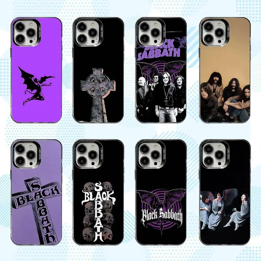 

Black S-Sabbath Band Phone Case For iPhone 16,15,14,13,12,11,Mini,Pro,SE,MAX White Matte Shockproof Cover