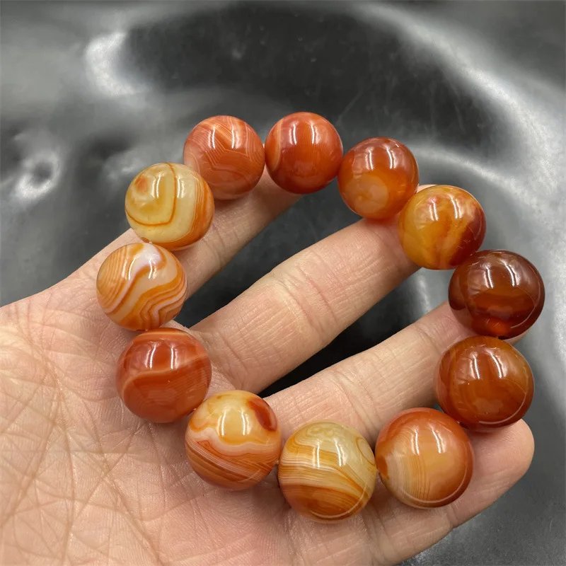 20mm Red Sardonyx Ball Madagascar Agate Bracelet