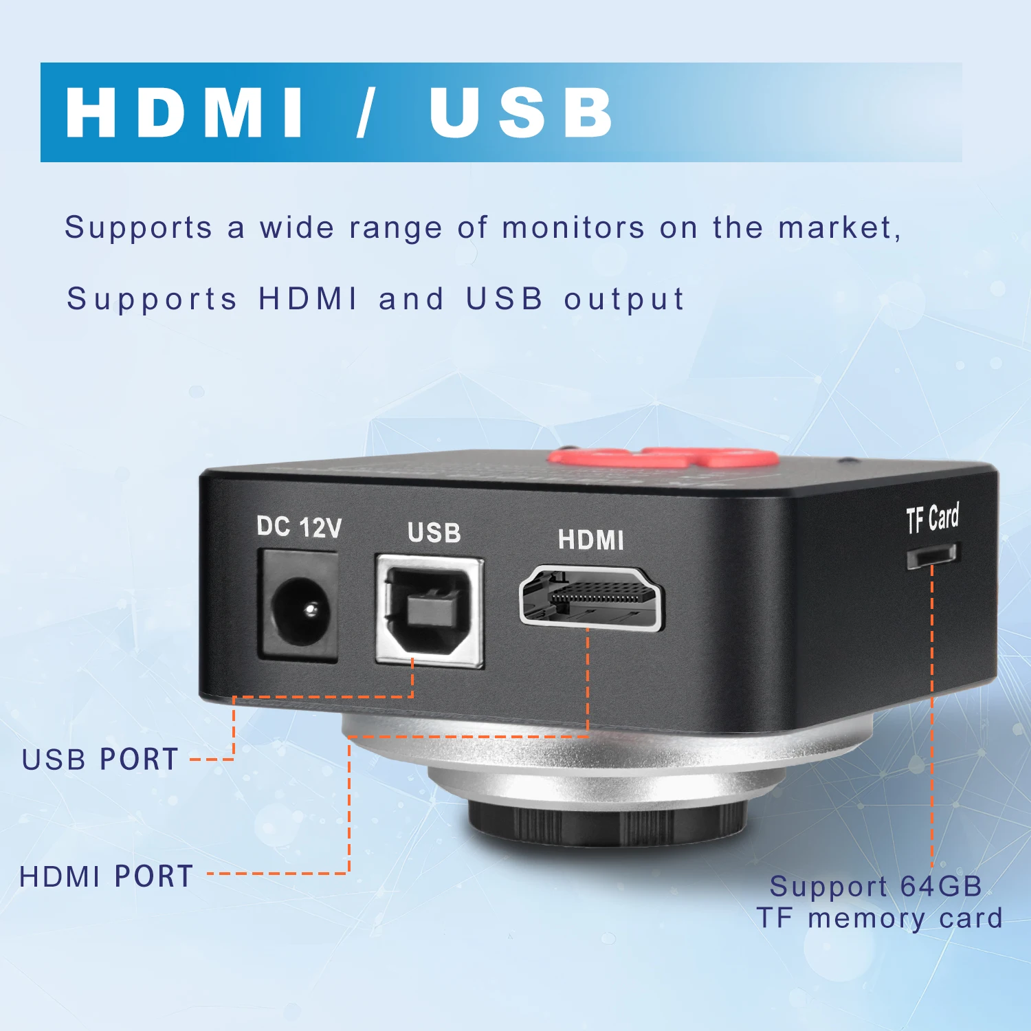 Microscopio Digital electrónico 4K 60MP HDMI USB cámara Full HD 150X microscopio Industrial microscopio ajustable para electrónica