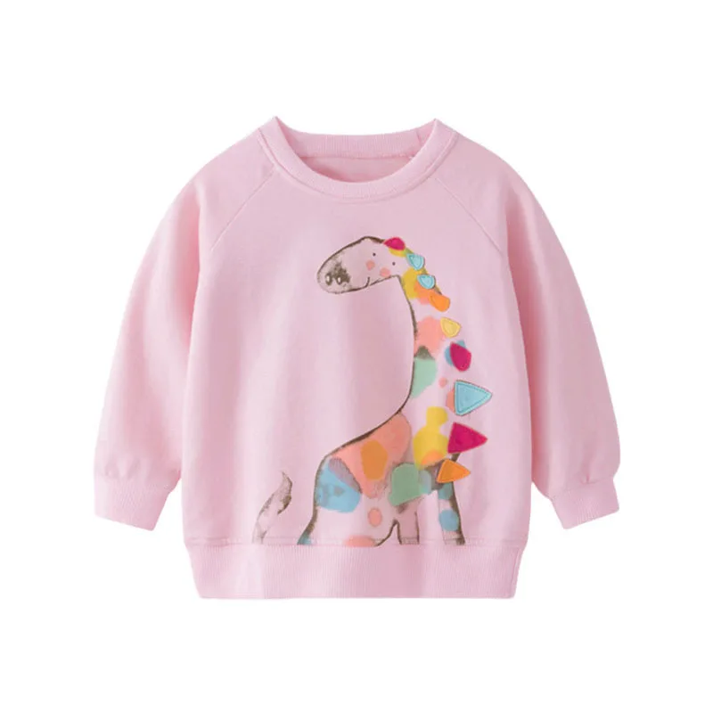 

Zeebread 2-7T Girls Dinosaurs Sweatshirts For Autumn Spring Long Sleeve Cartoon Toddler Clothes Hot Selling Fashion Baby Costume