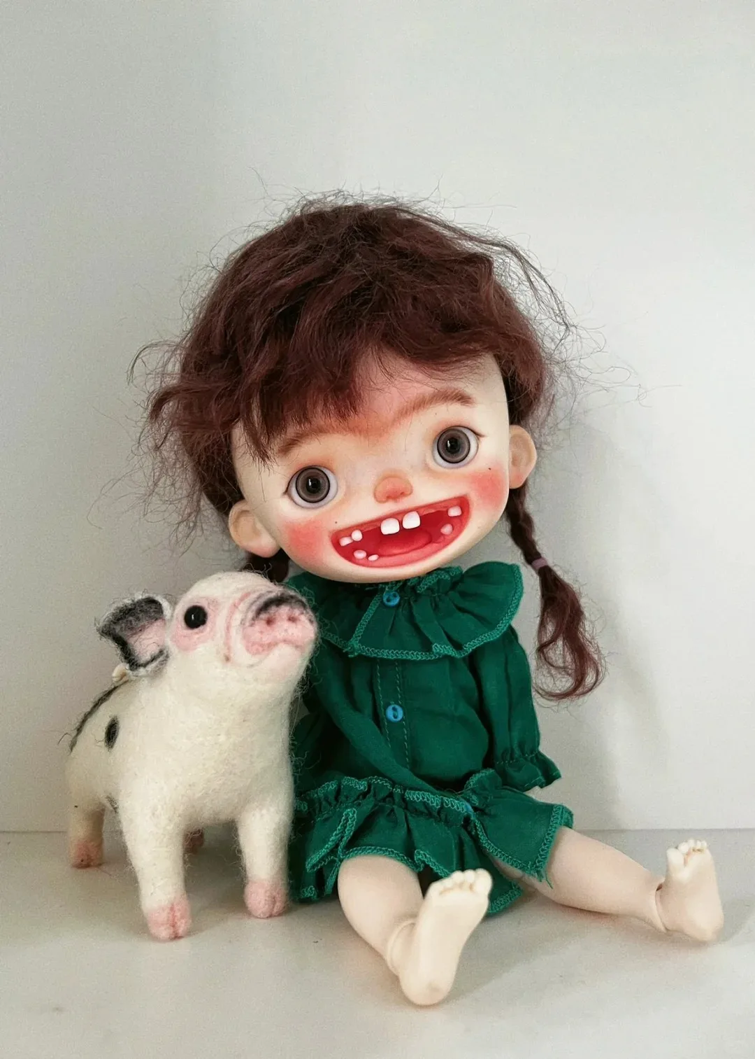 

New 1/6 bjd sd doll 25cm Tom Missing Tooth Girl Resin High quality giftIn stock smart can choose makeup