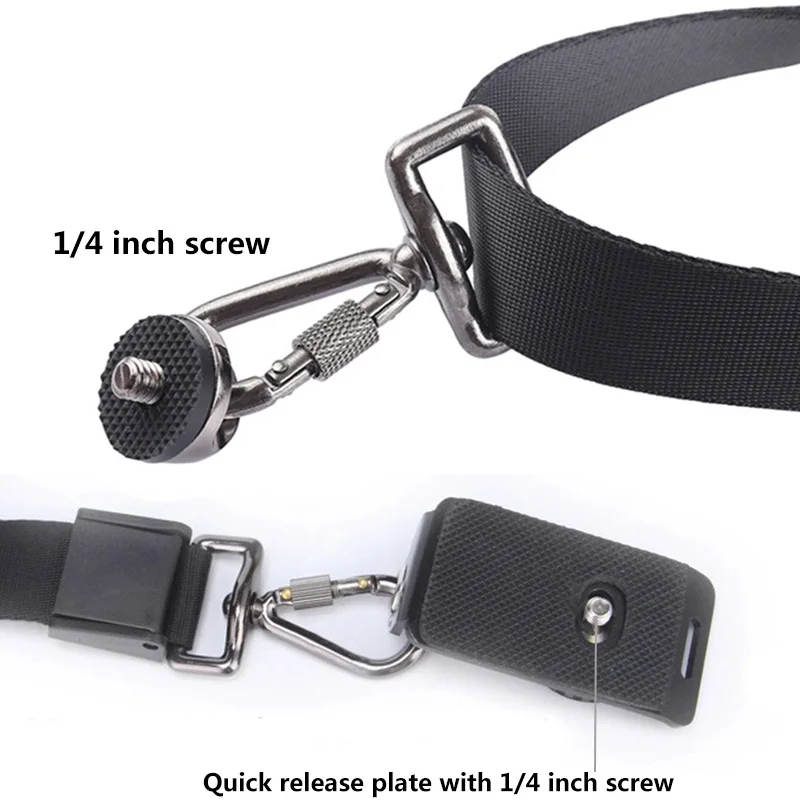 ショルダーネックデュアルストラップ写真撮影ベルトマウントアクセサリー、クイックリリースプレートネジ付き、Canon Nikon Sony DSLRカメラ用