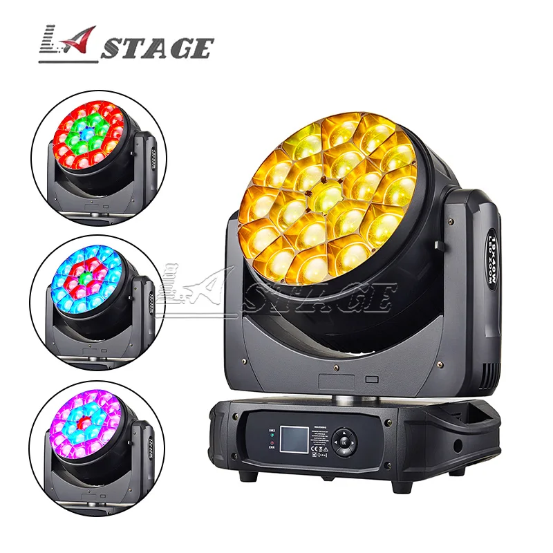 Dj Disco stage lighting Led Wash rod 4-in-1 19X40W Zoom Rgbw beam Large bee eye moving headlight