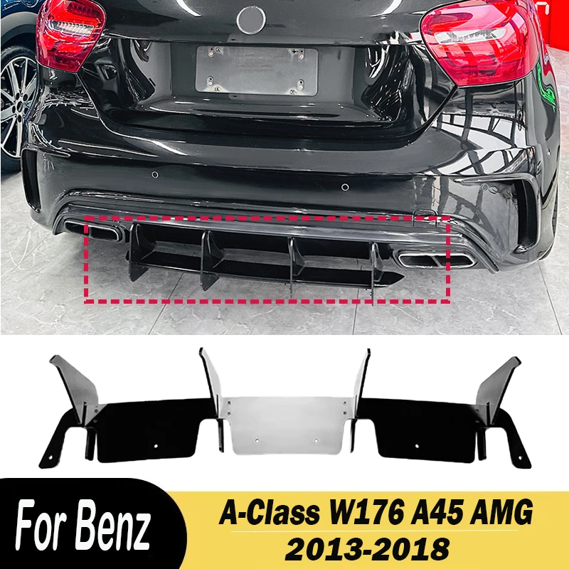 

Rear Bumper Diffuser Lip Splitters Spoiler Protector Kits For Mercedes Benz Class A W176 A45 AMG 2013 2014 2015 2016 2017 2018