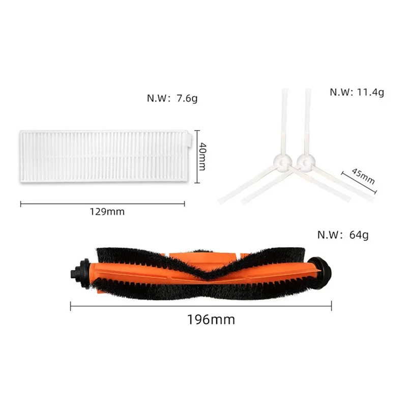 A20M فلتر HEPA لشاومي Mijia G1 روبوت مكنسة كهربائية أساسية فرشاة جانبية رئيسية Mijia جهاز آلي لتنظيف الأتربة أجزاء للمنزل