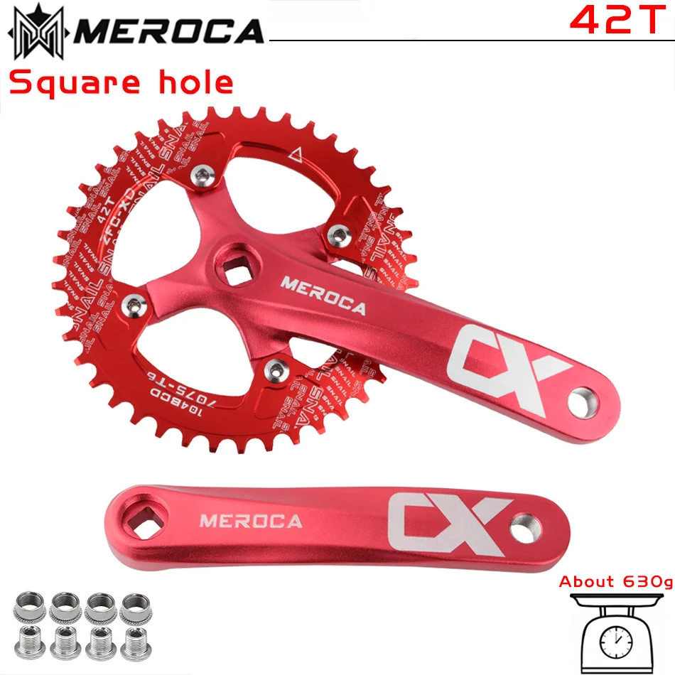 MEROCA CX 角穴自転車クランクセット 104BCD アルミ合金 IXF 角穴