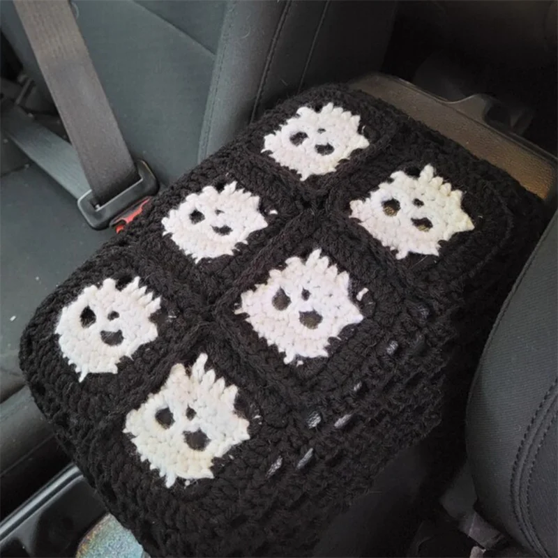 Steering Wheel Covers Skull design Handmade knitting Style For Women And men Steering Wheel Cover car Decoration Accessories